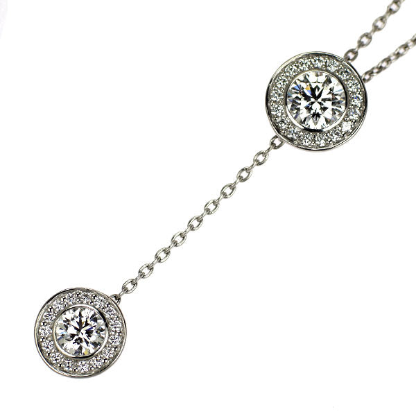フォーエバーマーク Pt900/ Pt850 ダイヤモンド ペンダントネックレス 0.87ct D0.18ct Two D パヴェ