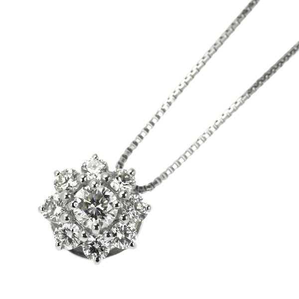 Pt900/850 ダイヤモンド ペンダントネックレス 0.30ct フラワー