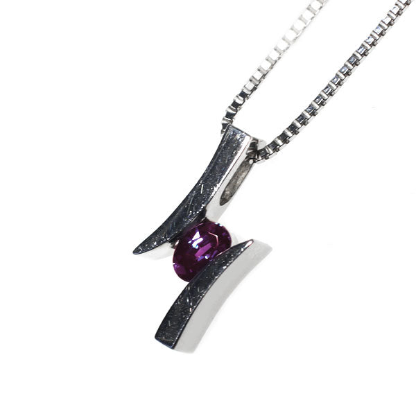 ジェムケリー Pt850/ K18WG アレキサンドライト ペンダントネックレス 0.28ct 希少