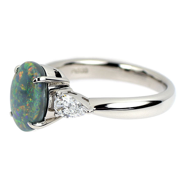 Pt900 ブラックオパール ダイヤモンド リング 1.51ct D0.41ct
