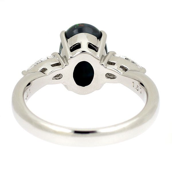 Pt900 ブラックオパール ダイヤモンド リング 1.51ct D0.41ct
