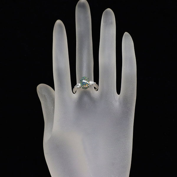 Pt900 ブラックオパール ダイヤモンド リング 1.51ct D0.41ct