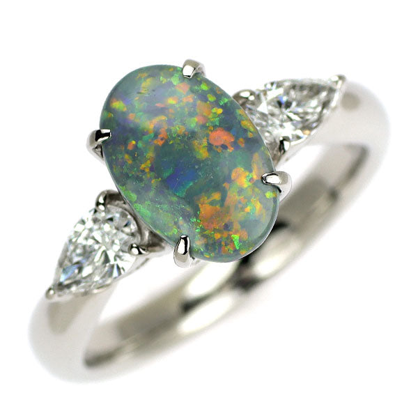 Pt900 ブラックオパール ダイヤモンド リング 1.51ct D0.41ct