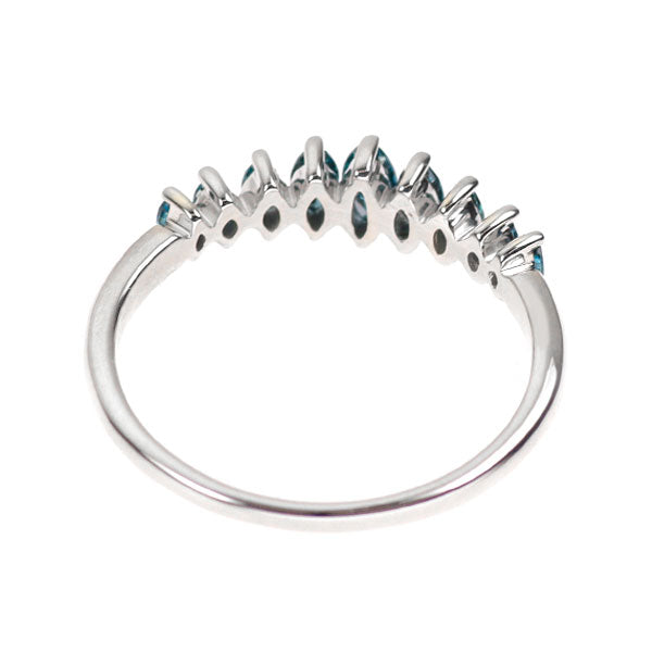 K18WG トリートブルー ダイヤモンド リング 0.35ct