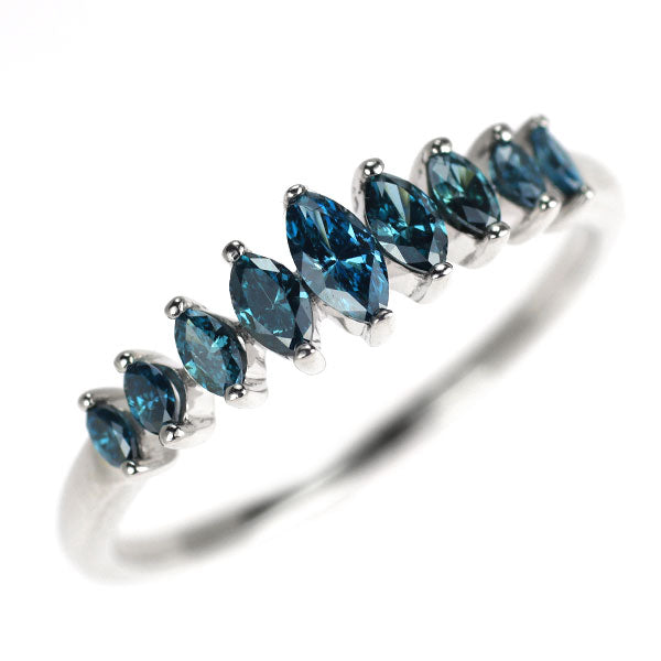 K18WG トリートブルー ダイヤモンド リング 0.35ct