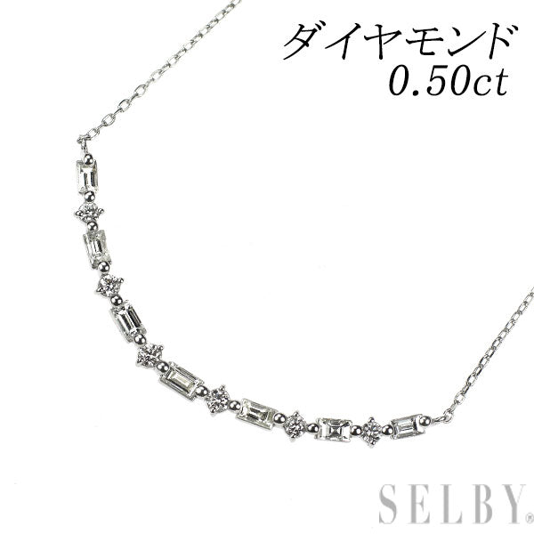 Pt900/ Pt850 ダイヤモンド ペンダントネックレス 0.50ct