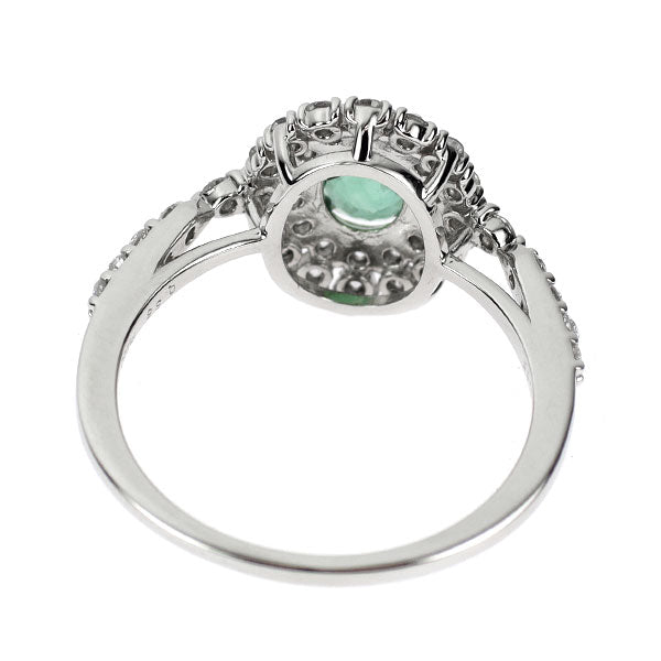 Pt950 ストレートグリーン ブラジル産 パライバトルマリン ダイヤモンド リング 0.55ct D0.55ct