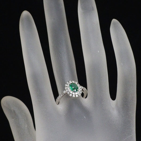 Pt950 ストレートグリーン ブラジル産 パライバトルマリン ダイヤモンド リング 0.55ct D0.55ct