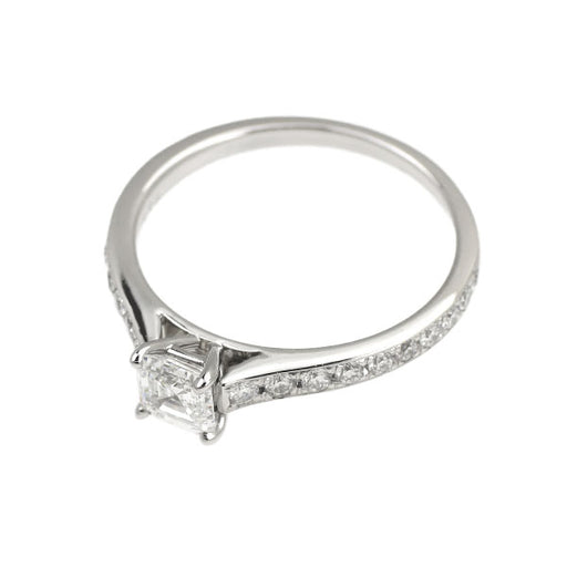 Pt900 スクエアエメラルドカット ダイヤモンド リング 0.505ct D IF EX