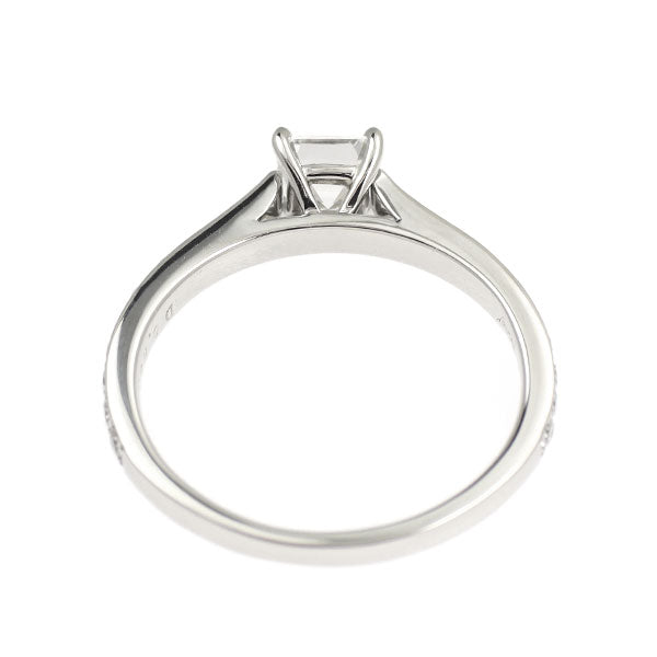 Pt900 スクエアエメラルドカット ダイヤモンド  リング 0.505ct D IF EX/VG D0.296ct