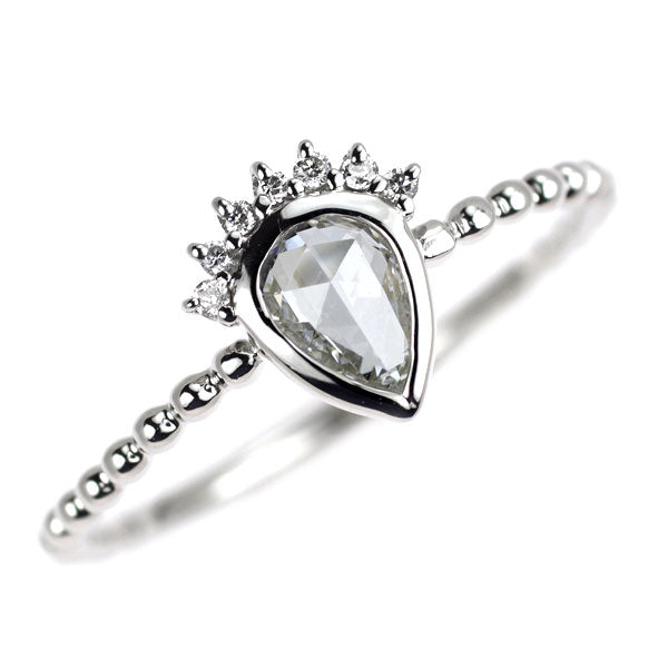 Pt900 ローズカット ダイヤモンド リング 0.239ct D0.03ct