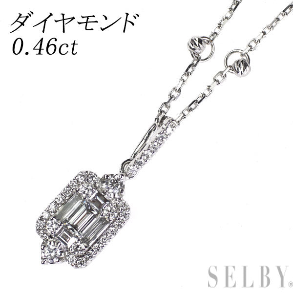 K18WG ダイヤモンド ペンダントネックレス 0.46ct