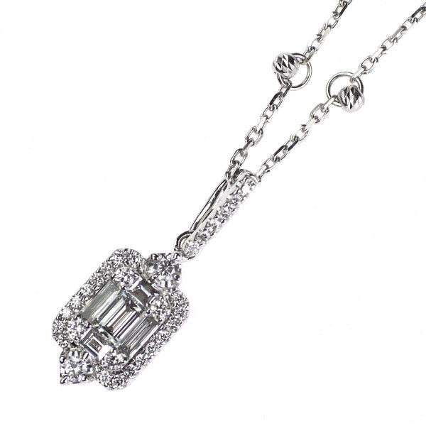 K18WG ダイヤモンド ペンダントネックレス 0.46ct