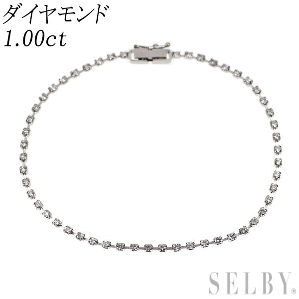 Pt850 ダイヤモンド テニスブレスレット 1.00ct