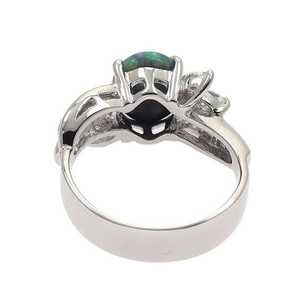 Pt900 ブラックオパール ダイヤモンド リング 1.05ct D0.36ct