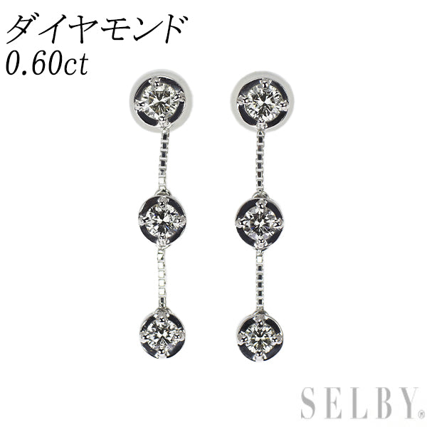 K18WG ダイヤモンド ピアス 0.60ct