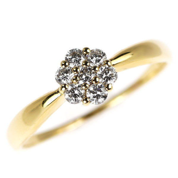 K18YG ダイヤモンド リング 0.31ct フラワー