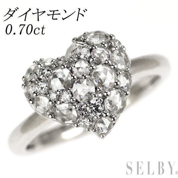 K18WG ダイヤモンド リング 0.70ct ハート