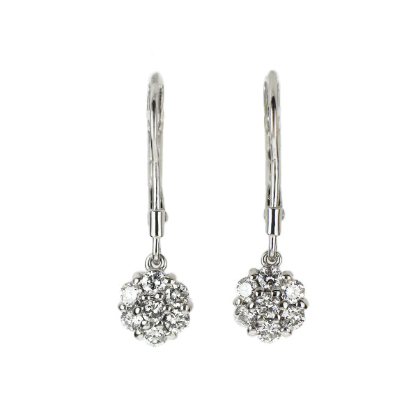 K18WG/ K14WG ダイヤモンド ピアス 0.54ct ジャーマンフック