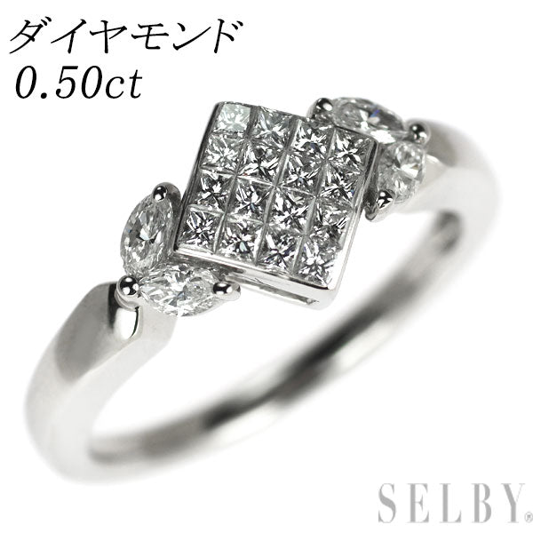 Pt950 ダイヤモンド リング 0.50ct ミステリーセッティング