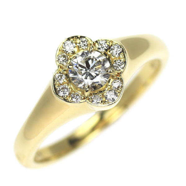 K18YG ダイヤモンド リング 0.301ct D0.09ct フラワー