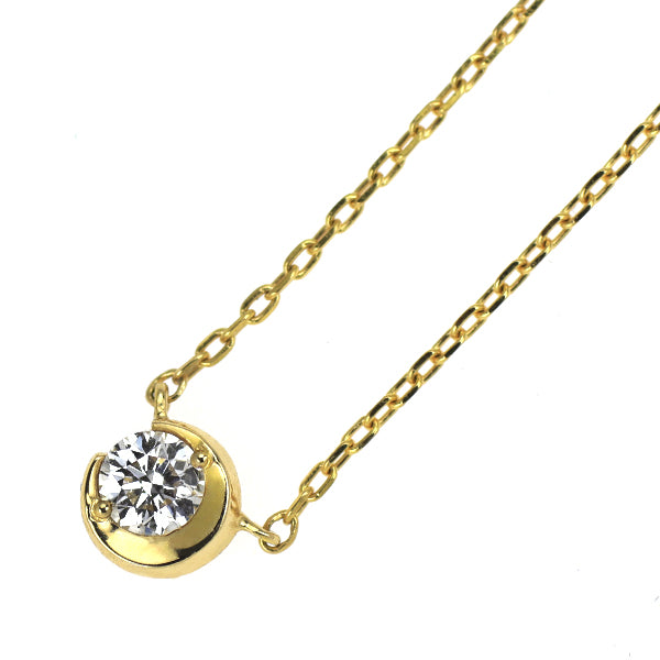 スタージュエリー K18YG ダイヤモンド ペンダントネックレス 0.06ct ムーンセッティング