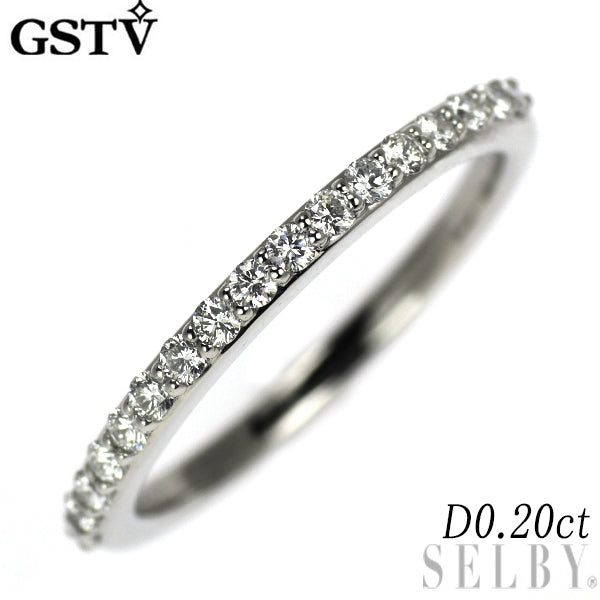 GSTV Pt950 ダイヤモンド リング 0.20ct ハーフエタニティ