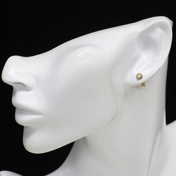 スタージュエリー K18YG ダイヤモンド ピアス 0.12ct ムーンセッティング