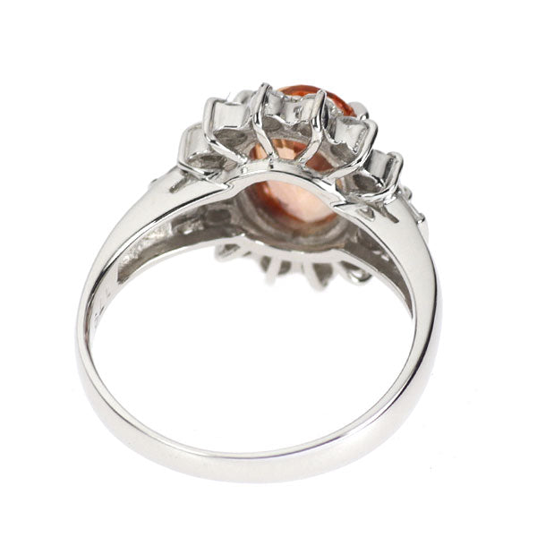 Pt900 インペリアルトパーズ ダイヤモンド リング 1.79ct D0.55ct