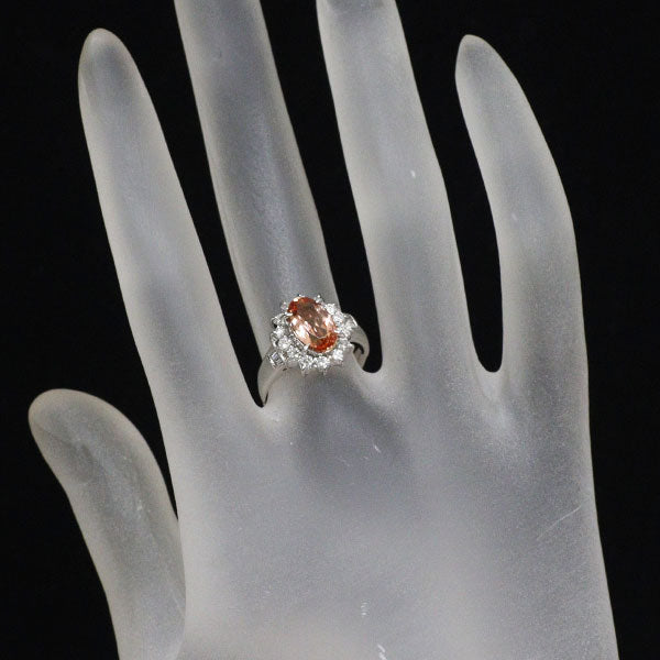 Pt900 インペリアルトパーズ ダイヤモンド リング 1.79ct D0.55ct