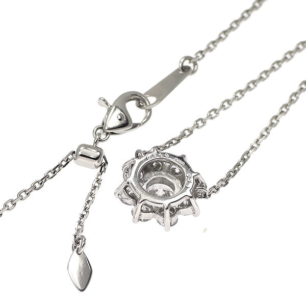 Pt900/ Pt850 ダイヤモンド ペンダントネックレス 0.740ct G VS2 VG D0.71ct フラワー
