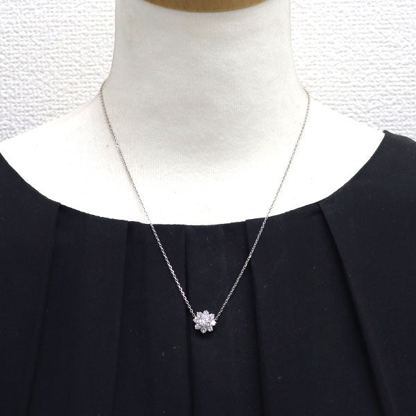 Pt900/ Pt850 ダイヤモンド ペンダントネックレス 0.740ct G VS2 VG D0.71ct フラワー