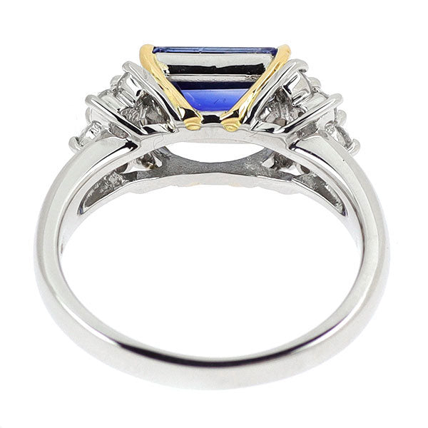 Pt900/ K18YG サファイア ダイヤモンド リング 1.57ct D0.38ct