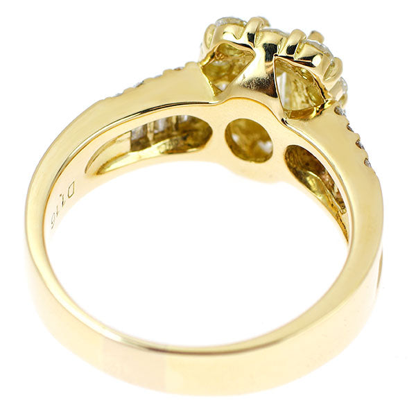 K18YG バケットカット ダイヤモンド リング 0.56ct D1.16ct
