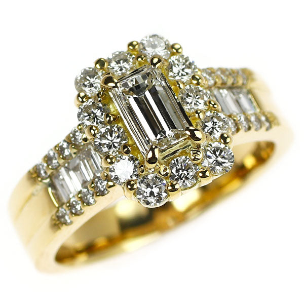 K18YG バケットカット ダイヤモンド リング 0.56ct D1.16ct