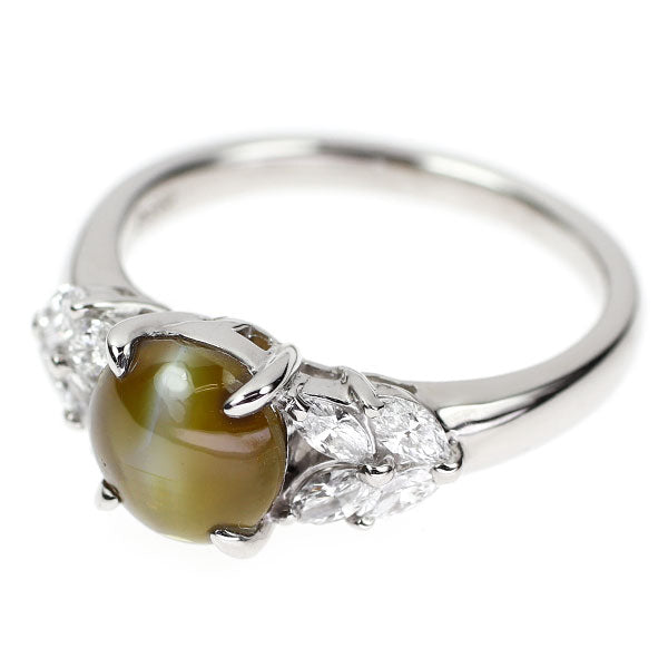 Pt900 クリソベリル キャッツアイ ダイヤモンド リング 2.28ct D0.64ct