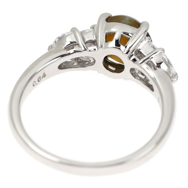 Pt900 クリソベリル キャッツアイ ダイヤモンド リング 2.28ct D0.64ct