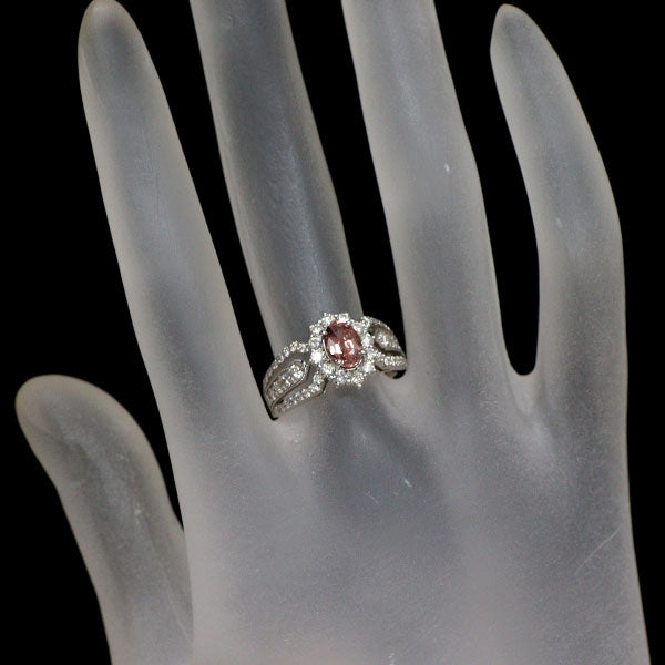 希少 Pt900 パパラチアサファイア ダイヤモンド リング 1.02ct D0.72ct