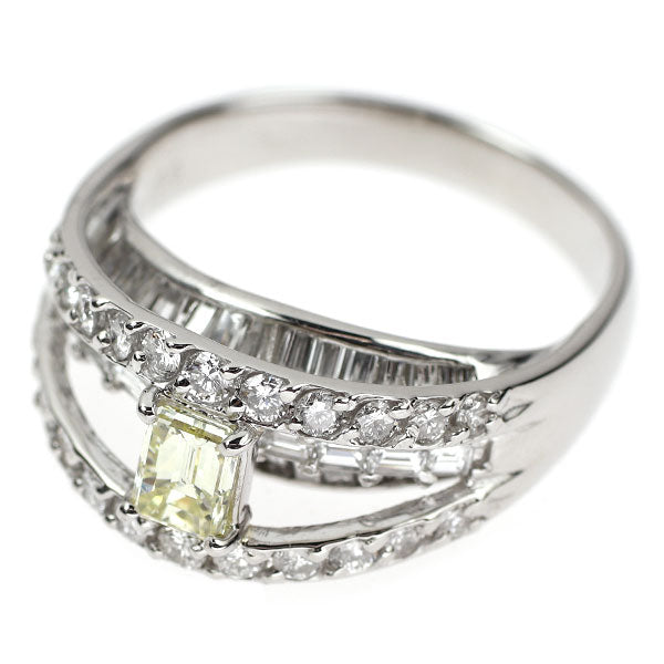Pt900 ステップカット ダイヤモンド リング 0.50ct D1.56ct