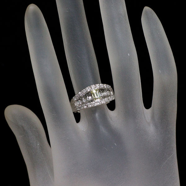 Pt900 ステップカット ダイヤモンド リング 0.50ct D1.56ct
