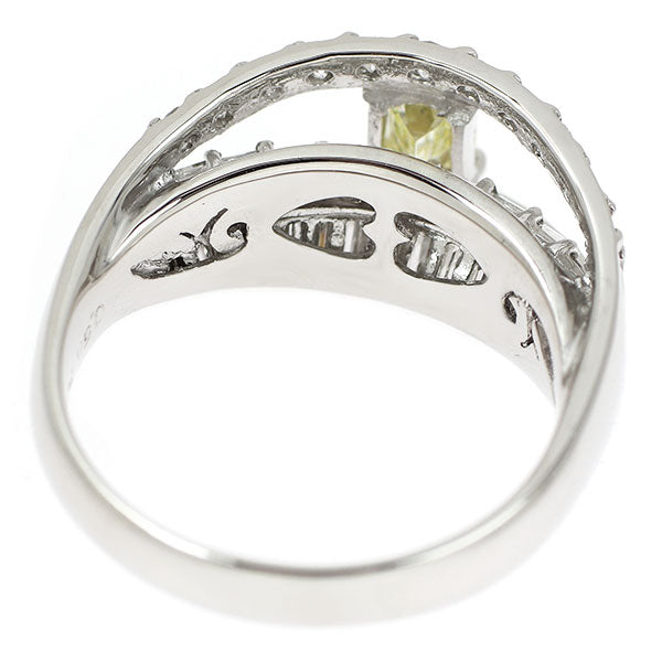 Pt900 ステップカット ダイヤモンド リング 0.50ct D1.56ct