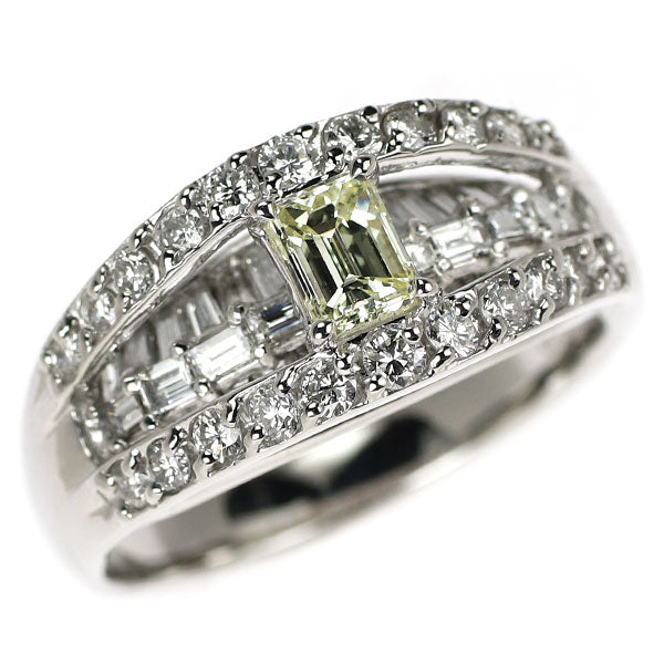 Pt900 ステップカット ダイヤモンド リング 0.50ct D1.56ct