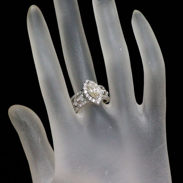 Pt900 マーキスカット ダイヤモンド リング 1.242ct D1.00ct