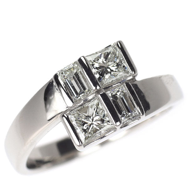 Pt900 プリンセスカット/バケットカット ダイヤモンド リング 1.00ct