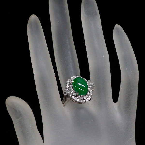 Pt900 樹脂含浸なし 翡翠 ダイヤモンド リング D1.44ct