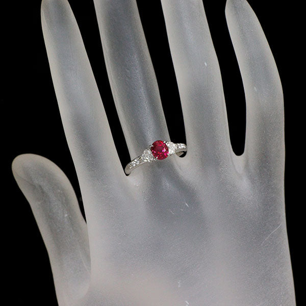 Pt900 ルビー ダイヤモンド リング 1.08ct D0.44ct