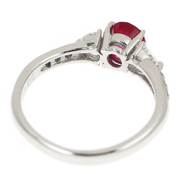 Pt900 ルビー ダイヤモンド リング 1.08ct D0.44ct