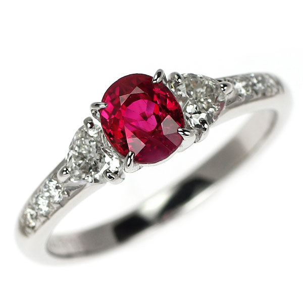 Pt900 ルビー ダイヤモンド リング 1.08ct D0.44ct