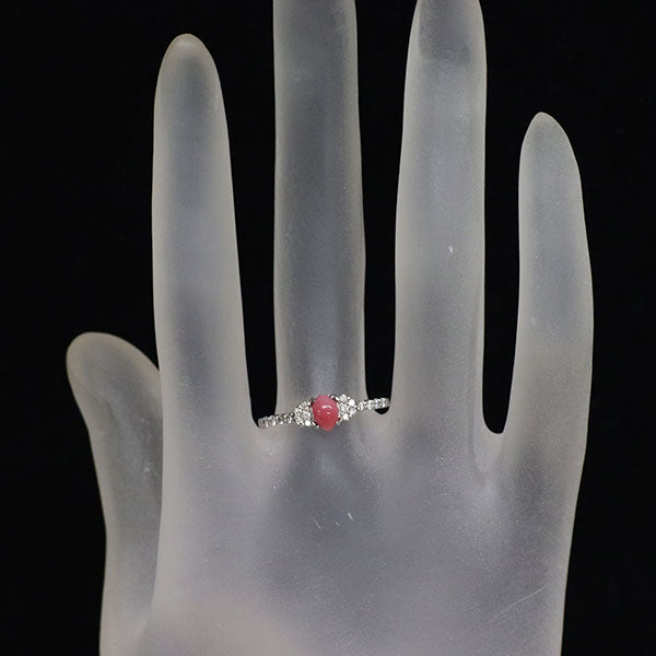 希少 Pt900 コンクパール ダイヤモンド リング 0.55ct D0.18ct