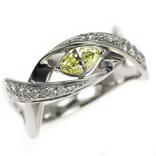 Pt900 マーキスカット ダイヤモンド リング 0.36ct D0.28ct
